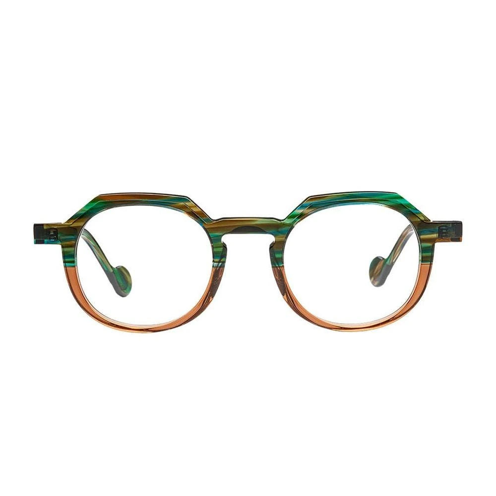 MATTTEW Green and Brown Patterned Acetate Backgammon Eyewear