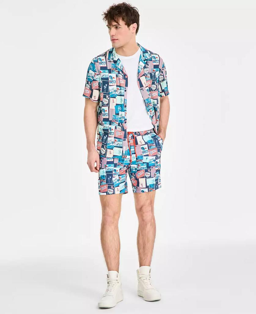 Original Penguin Men's Slim-Fit Tropical-Print Button-Down Camp Shirt