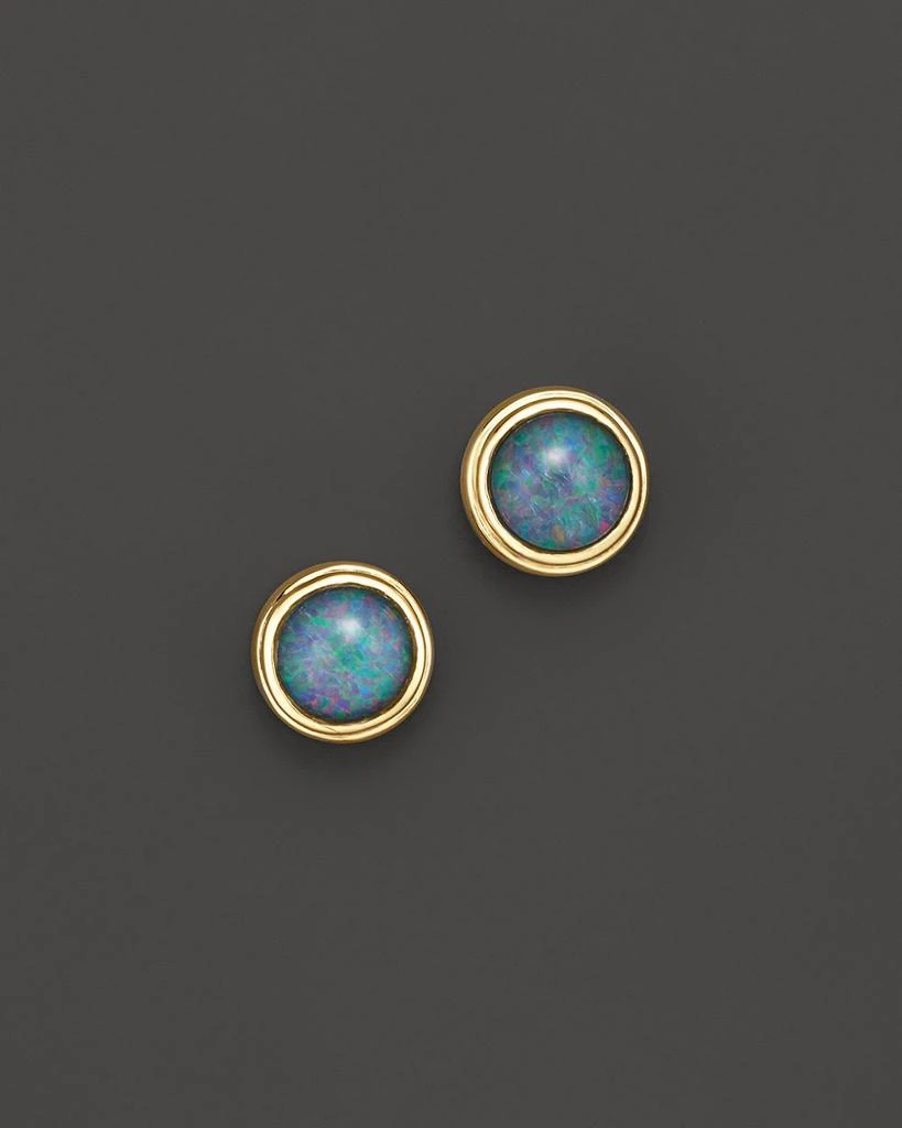 Bloomingdale
s Black Opal Bezel Set Stud Earrings in 14K Yellow Gold 1