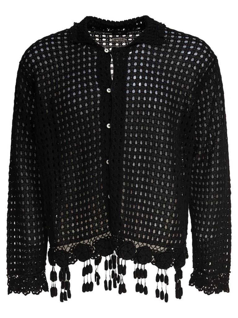 BODE Bode Crochet Button-Down Shirt 1