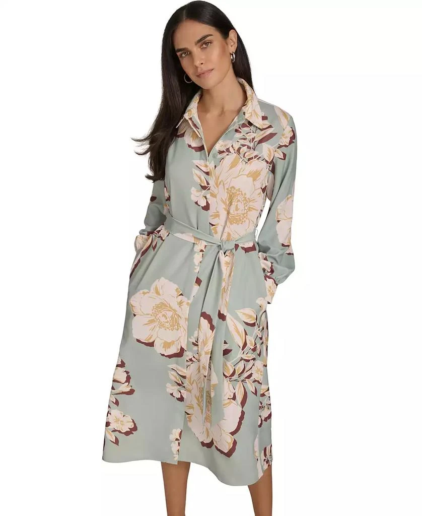 Calvin Klein Women's Printed Long-Sleeve A-Line Shirtdress 2