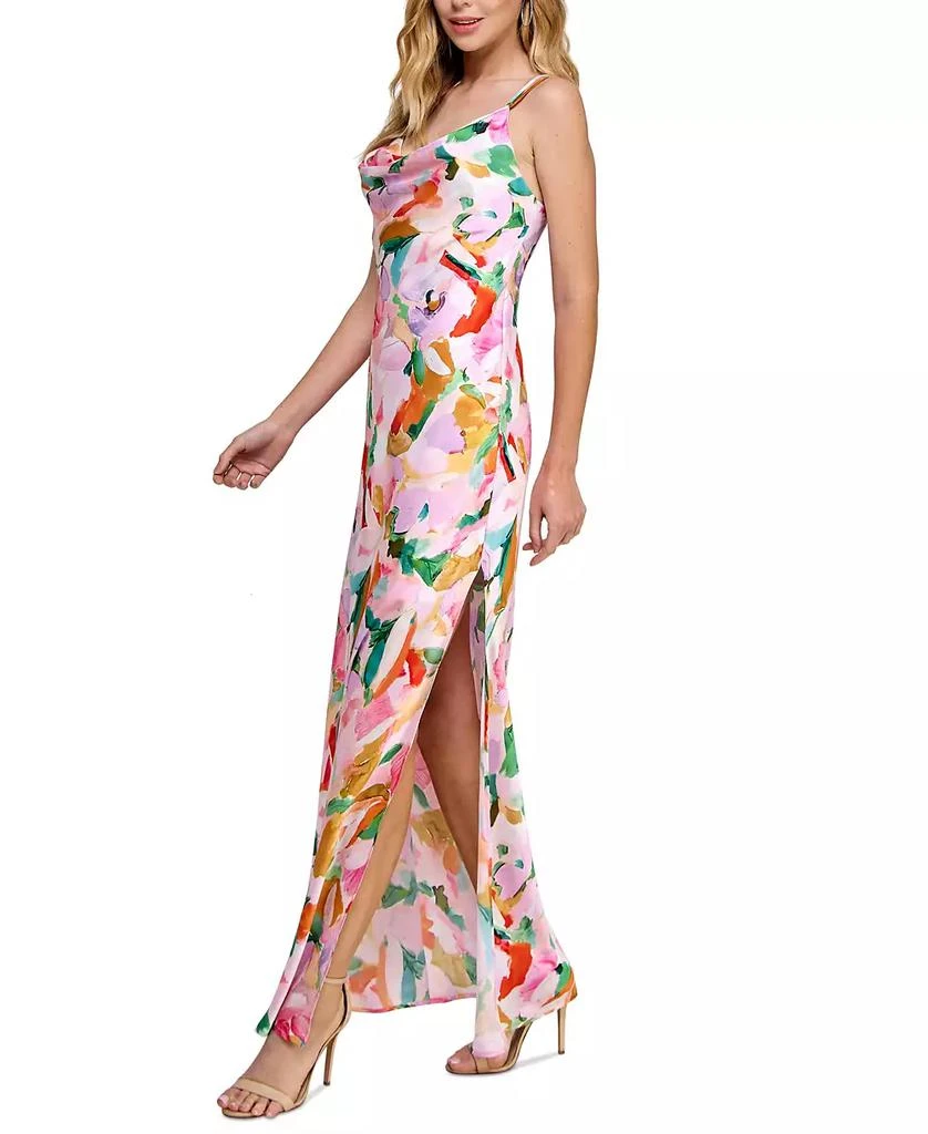 Morgan & Company Juniors' Floral Cowlneck Maxi Dress 6