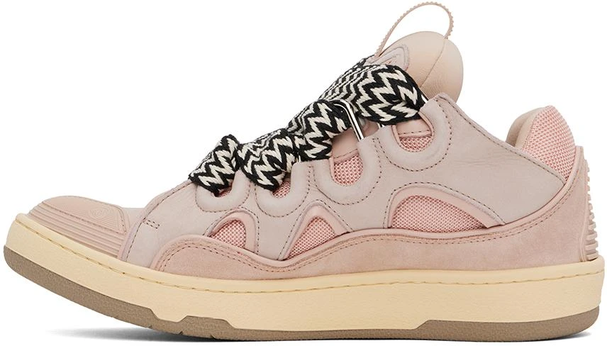 Lanvin Pink Leather Curb Sneakers 3