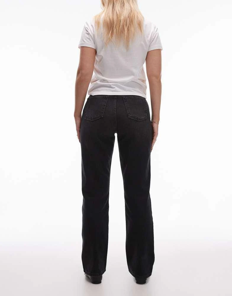 Topshop Topshop Hourglass Kort high rise straight jean in washed black 2