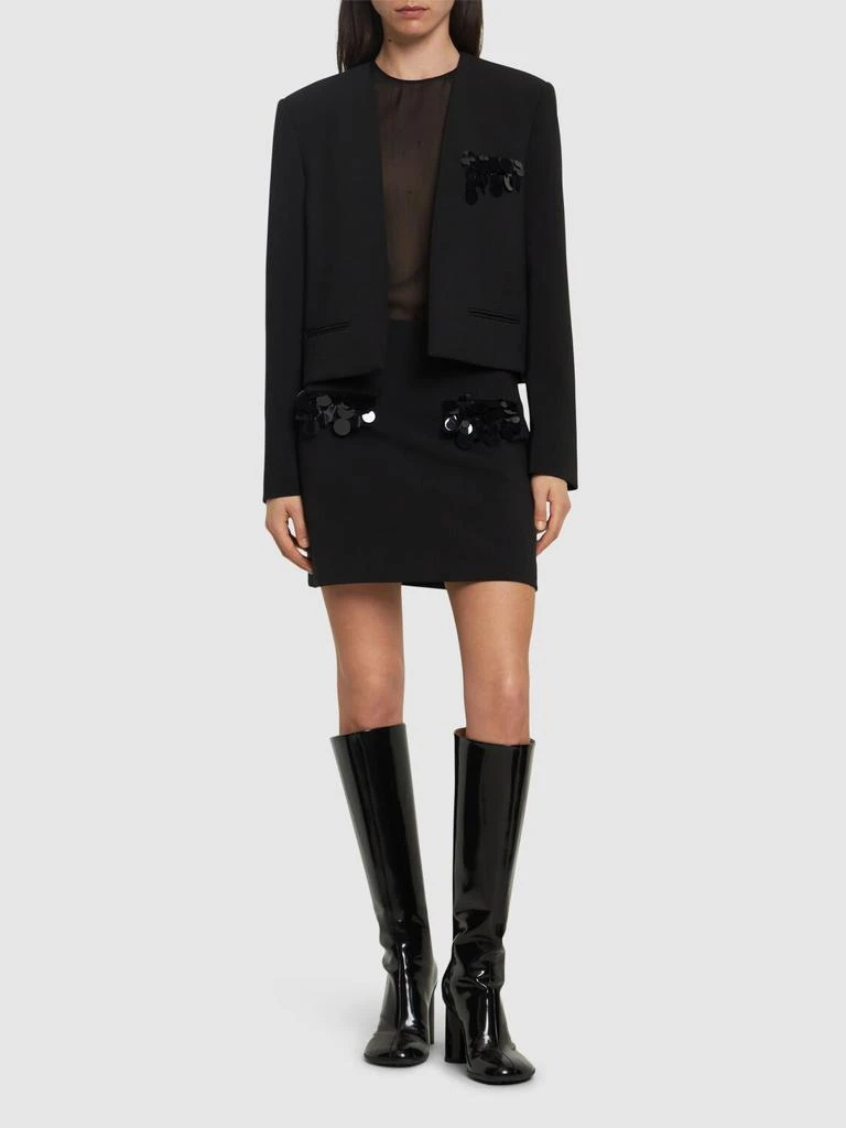 MSGM Double Crepe Cady Mini Skirt W/sequins 1