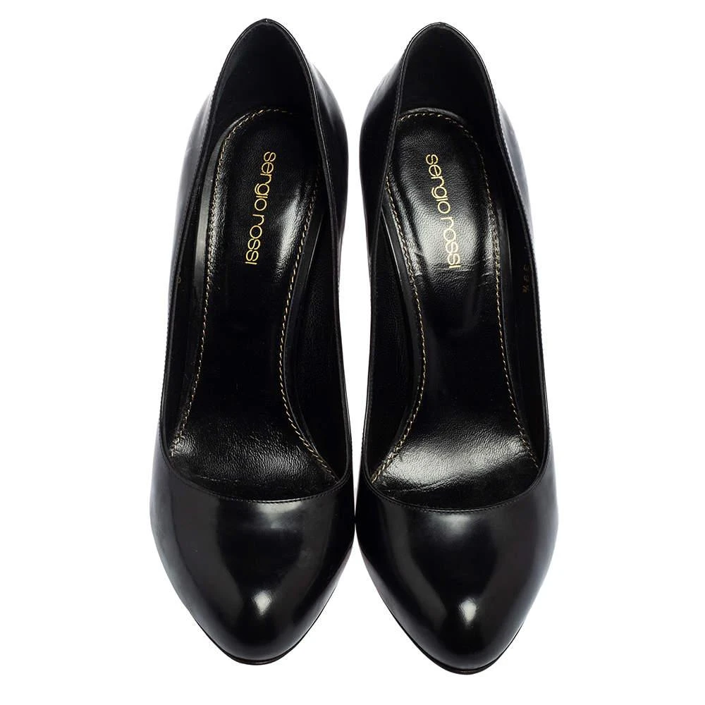 Sergio Rossi Sergio Rossi Black Leather Round Toe Pumps Size 39.5 3