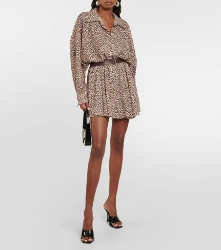 Norma Kamali Leopard-print georgette shirt dress 2