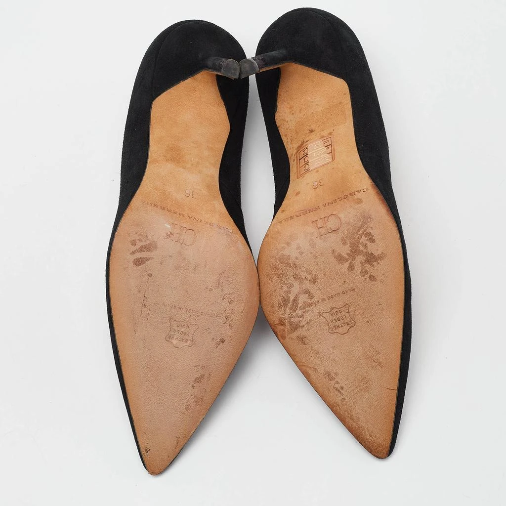 CH Carolina Herrera CH Carolina Herrera Black Suede Pointed Toe Pumps Size 36 6