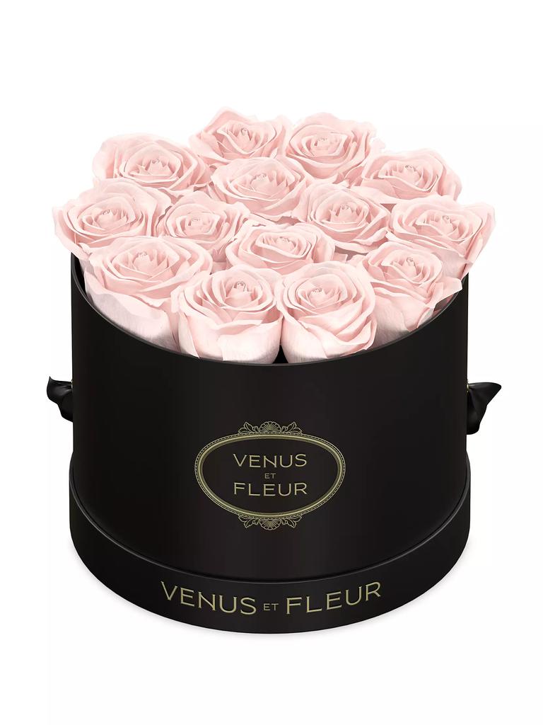 Venus ET Fleur Classic Small Round Box with Pure White Roses