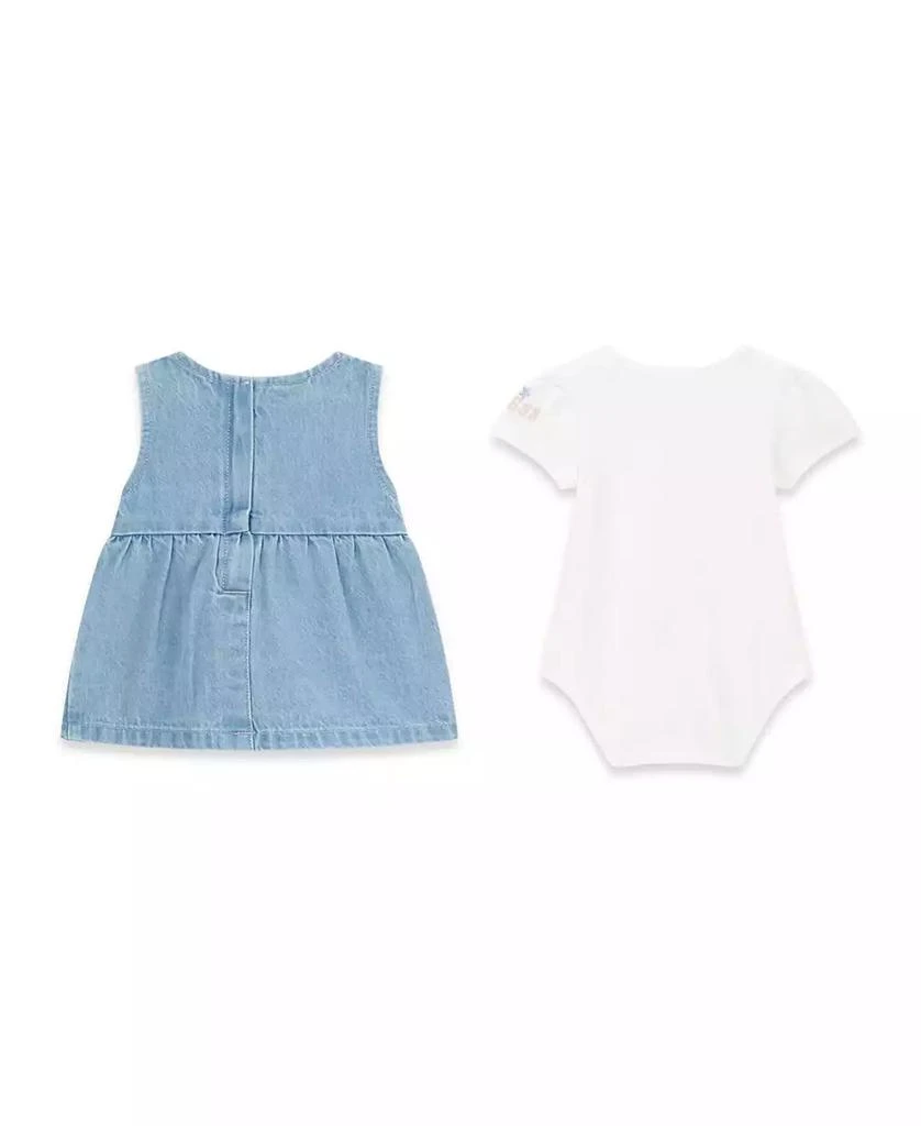 GUESS Baby Girls
 Short-Sleeve Bodysuit and Denim Romper, 2-Piece Set 3