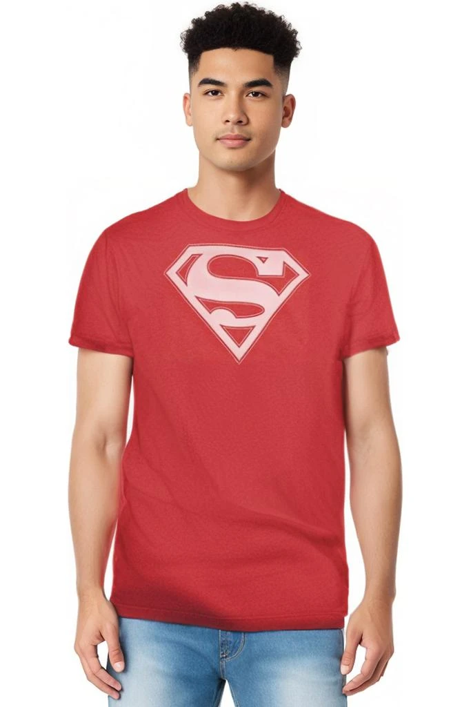 Gildan Superman Red & White Shield Adult Heather Tee / T-Shirt 3