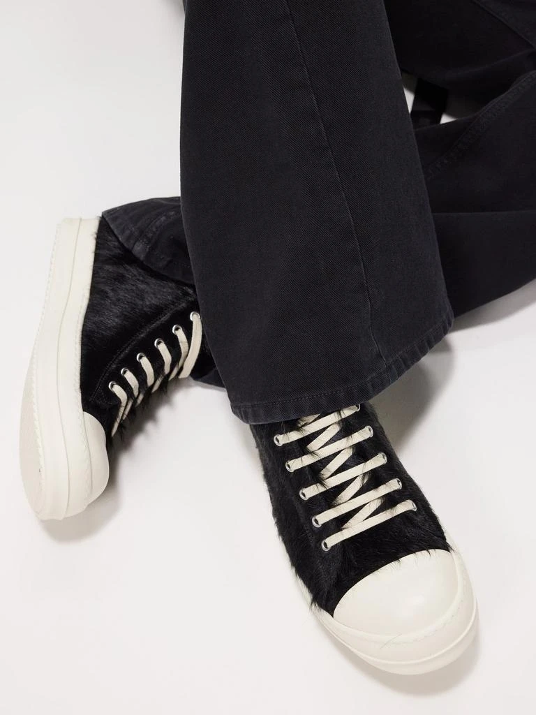 Rick Owens Furry calf hair low-top trainers 2