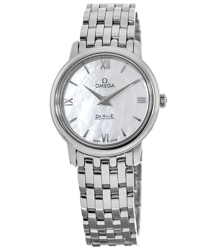 Omega Omega De Ville Quartz 27.4mm Mother of Pearl Dial Steel Women's Watch 424.10.27.60.05.001