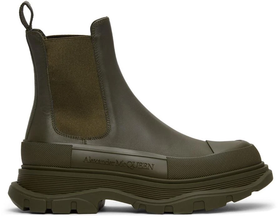 Alexander McQueen Khaki Tread Slick Chelsea Boots 2