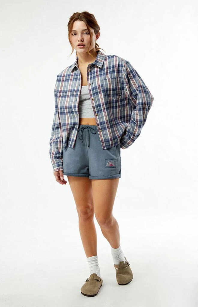 Outer Banks Treasure Distressed Cropped Flannel Shirt 4