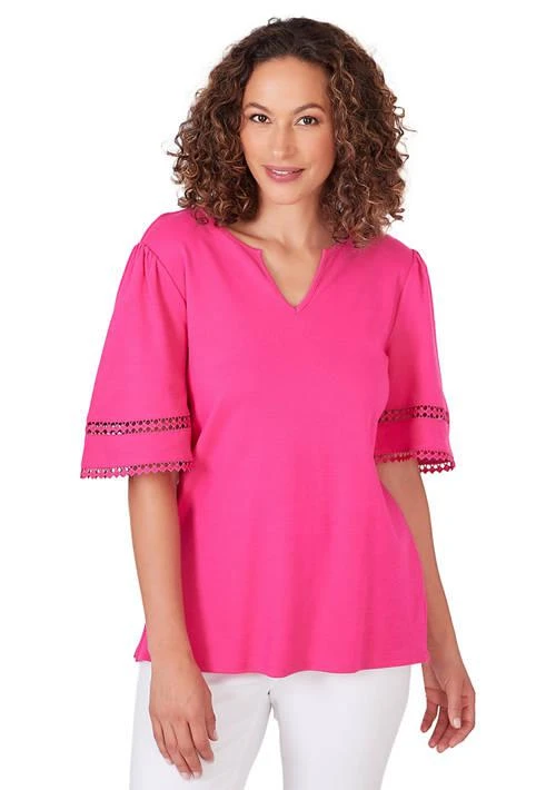 Ruby Rd Rd Petite Interlock Cotton Top 1