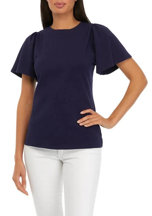 Crown & Ivy™ Ivy Womens Flounce Sleeve T Shirt 1