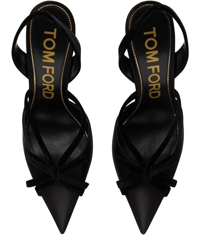 TOM FORD Satin and velvet slingback pumps 4