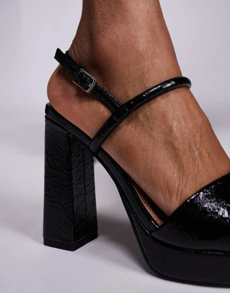 River Island River Island platform heeled sandal in black 3