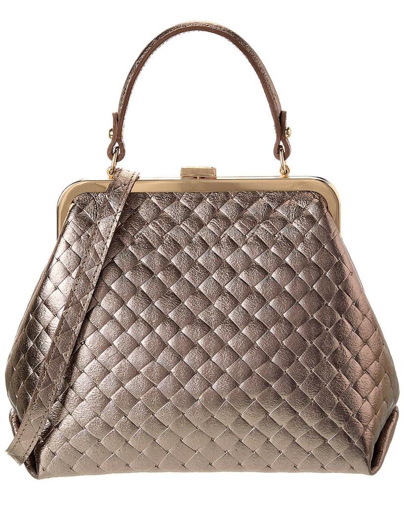 Persaman New York Estelle Kisslock Leather Satchel