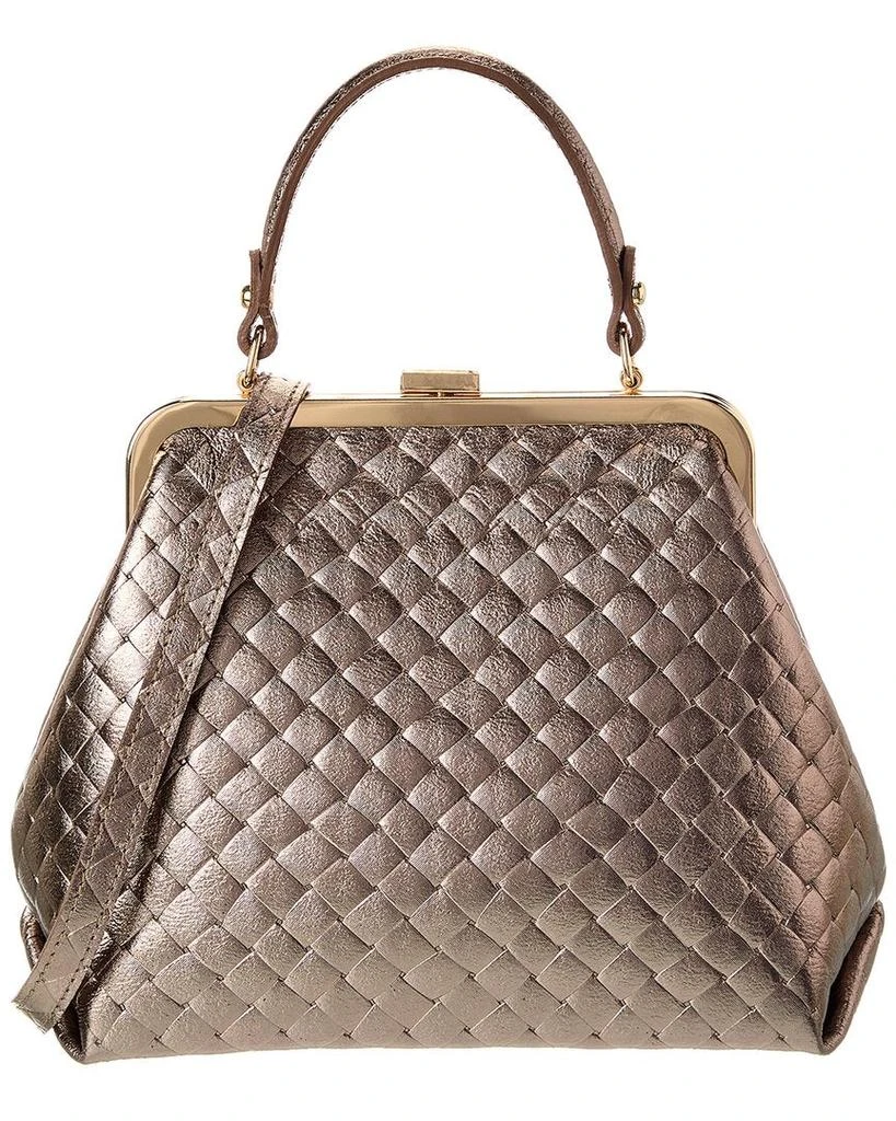 Persaman New York Estelle Kisslock Leather Satchel 1