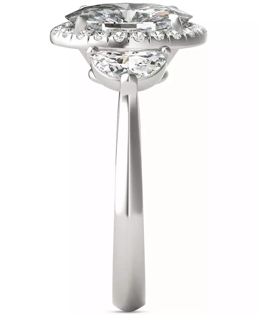 Charles & Colvard Moissanite Oval Halo Three Stone Ring (3-3/4 ct. t.w.) in 14K White Gold 4
