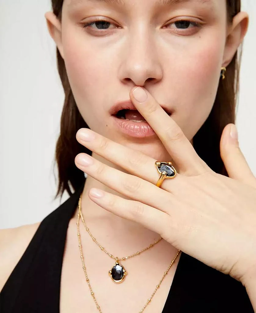 UNOde50 Gray Faceted Crystal Ring 4