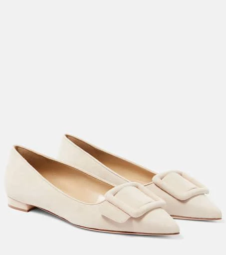 Manolo Blahnik Maysale suede flats 1