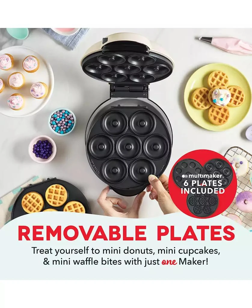 Dash MultiMaker™ Treat Maker System with Removeable: Mini Cupcake, Donut, 
Waffle Bite 2