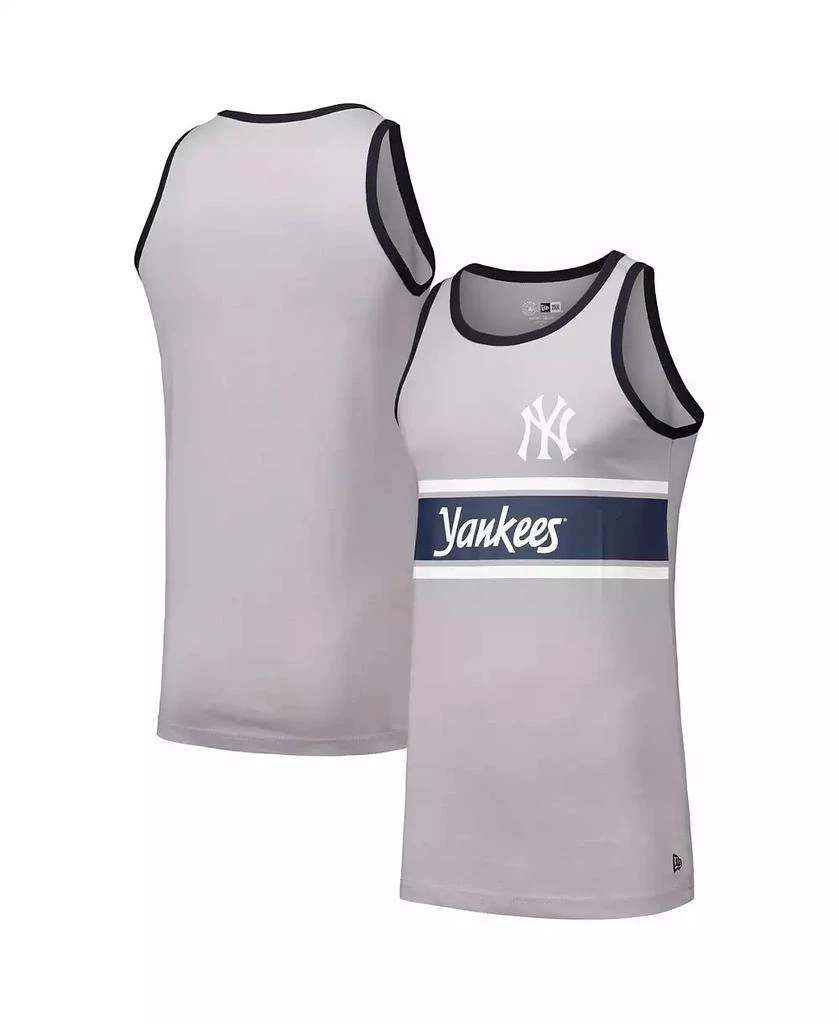 New Era Men's Gray New York Yankees Jersey Ringer Tank Top 1