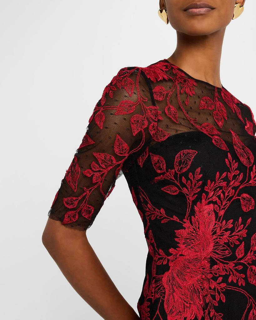 navy embroidered dress Sienna Navy Floral Embroidered Maxi Dress – Frock and Frill main image 1