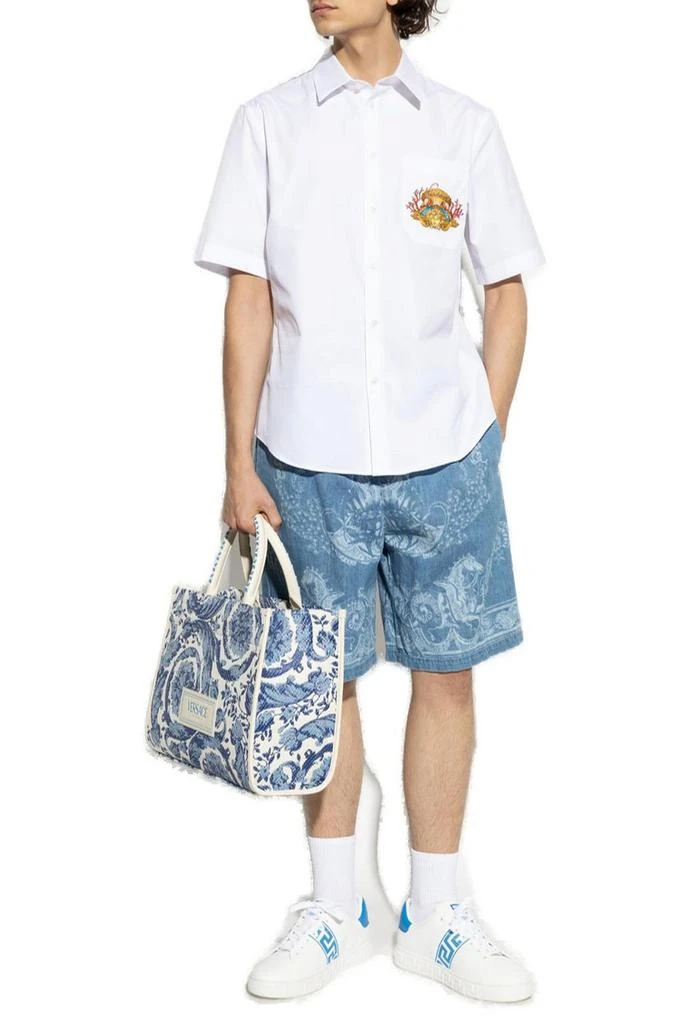 Versace Versace Pattern-Printed Drawstring Denim Shorts 2