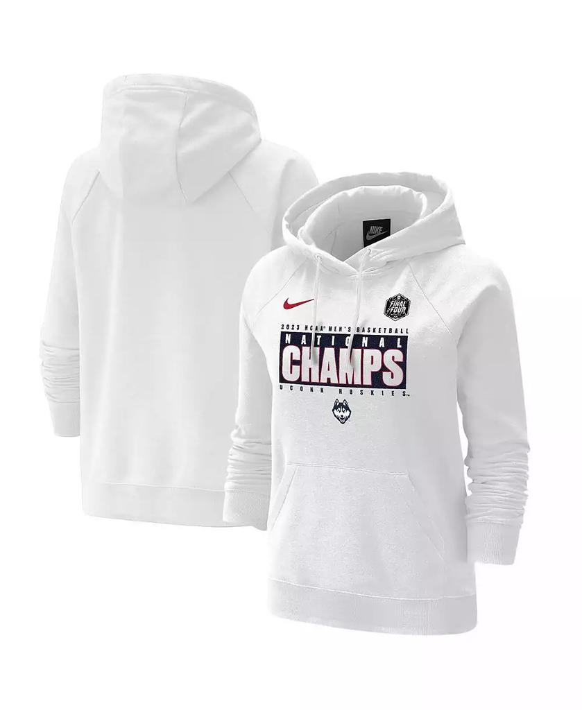 NIKE Women's White UConn Huskies 2023 NCAA Men's Basketball National Champions Pebble Tri-Blend Pullover Hoodie