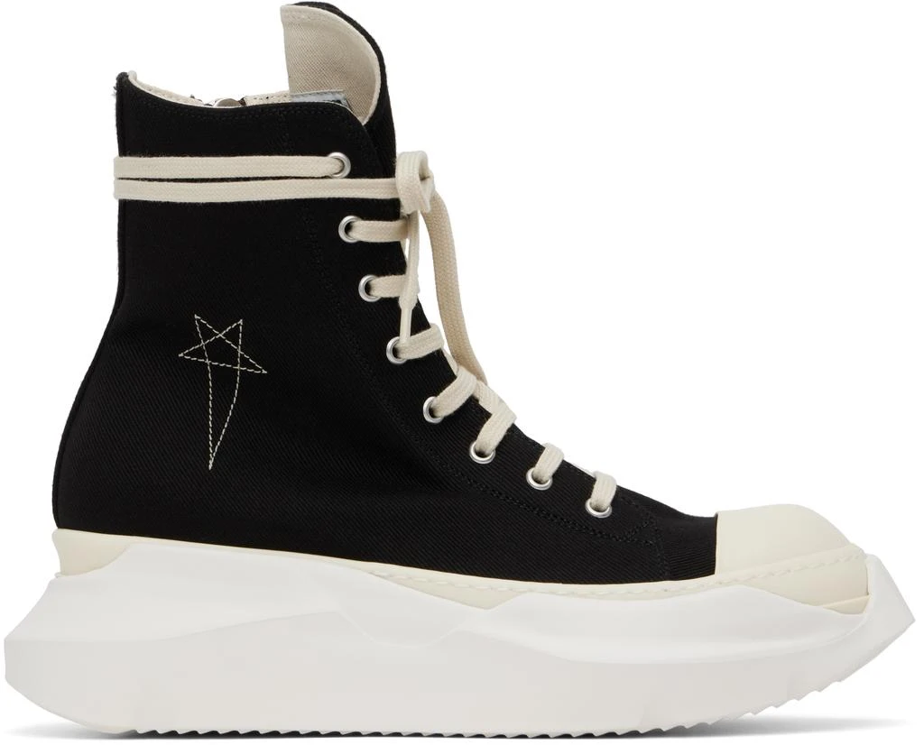 Rick Owens Black Hollywood Jumbo Laces Abstract Sneakers 1