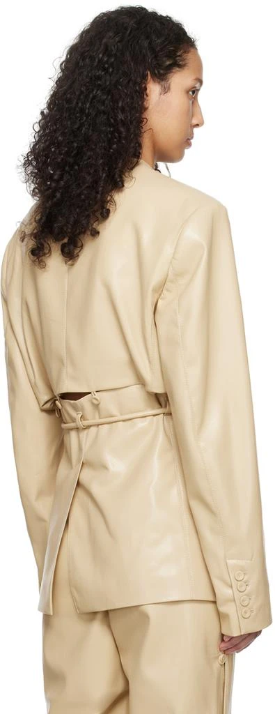 Nanushka Beige Maida Vegan Leather Blazer 3