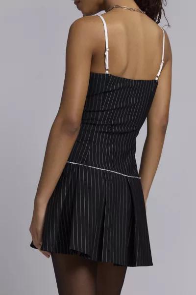 Daisy Street Daisy Street Pinstripe Drop Waist Mini Dress