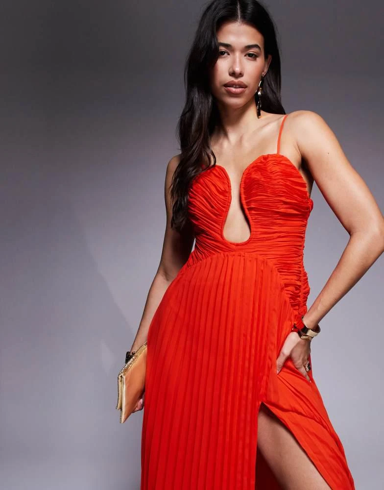 chinese dress ladies Asos Edition Satin Cami Maxi Dress With Drape Detail In Dusky Blue main image 1