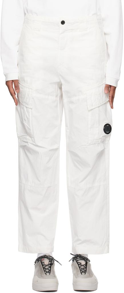 C.P. Company White Lens Cargo Pants