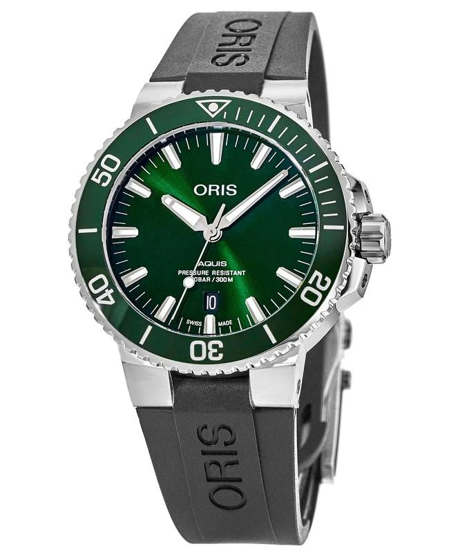 Oris Oris Aquis Date Green Dial Rubber Strap Men's Watch 01 733 7766 4157-07 4 22 64FC 1