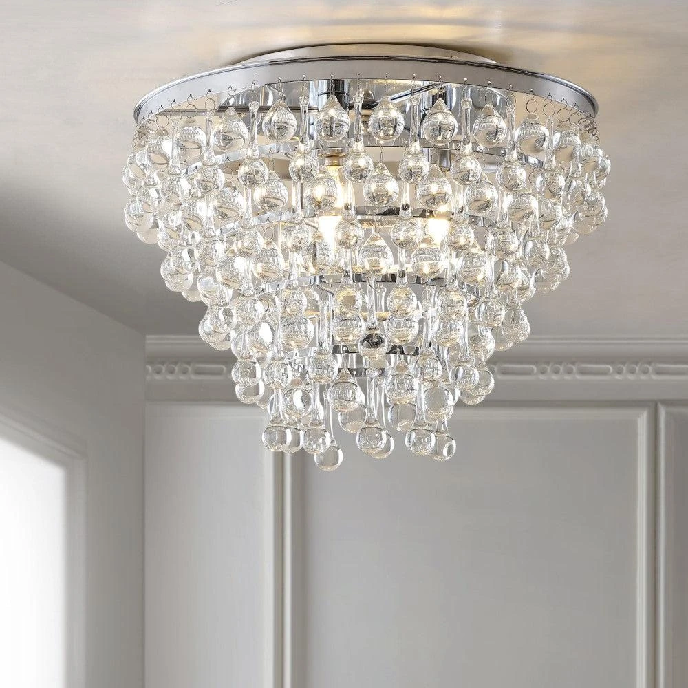 JONATHAN Y Toronto 16" Metal/Crystal LED Flush Mount 7