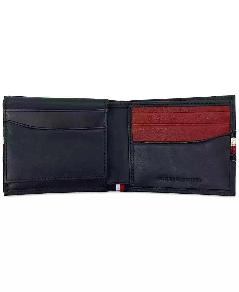 Tommy Hilfiger Men's Denim Stripe Overlay Leather RFID Passcase Wallet 2