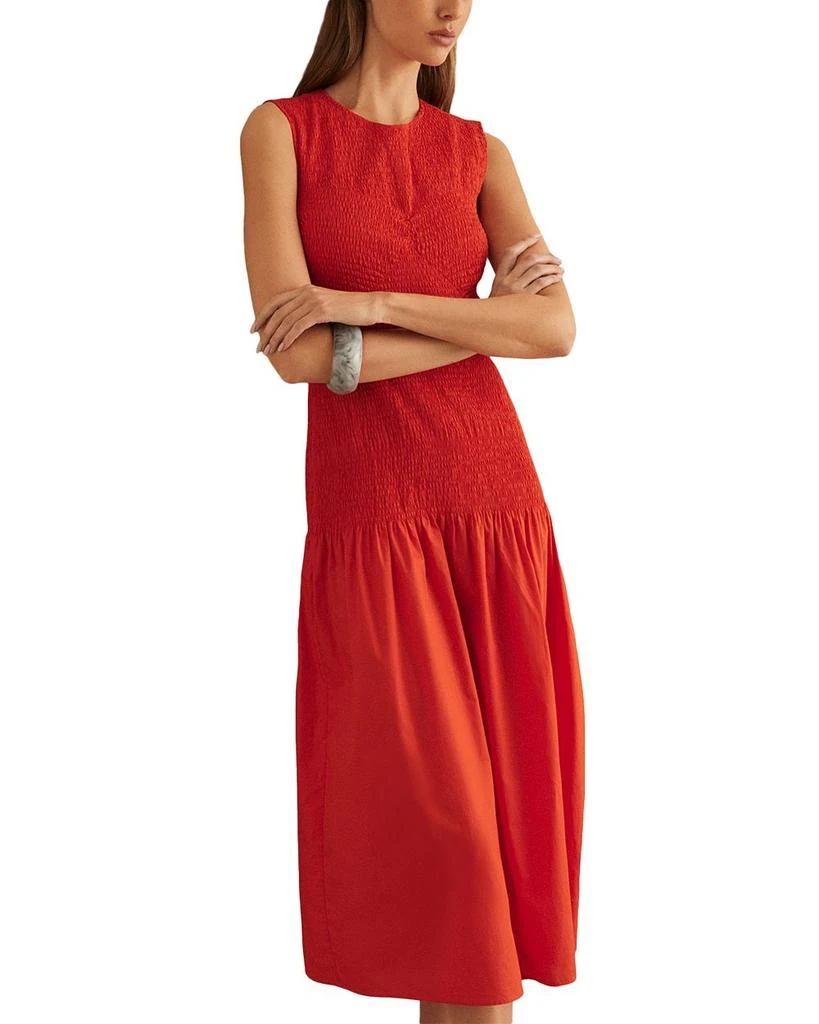 REISS Annabel Shirred Midi Dress 2