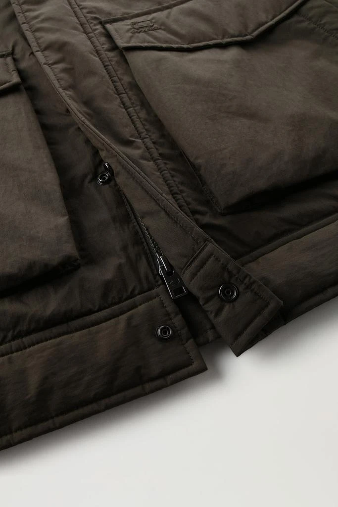 Woolrich Ripstop Trucker Jacket with Sherpa Wool Lining - Men - Green 5