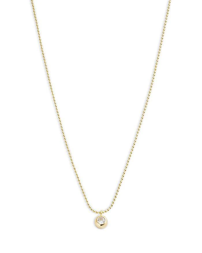 Argento Vivo Cubic Zirconia Bezel Pendant Necklace in 18K Gold Plated Sterling Silver, 16"-18" 1