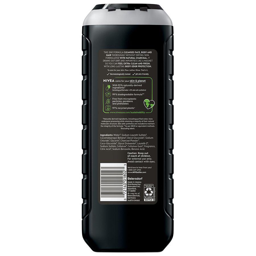 Nivea Men Active Clean Charcoal Body Wash Deep Clean