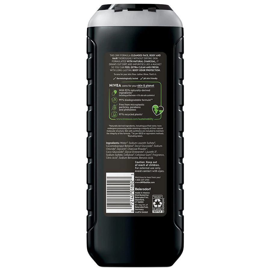 Nivea Men Active Clean Charcoal Body Wash Deep Clean 2
