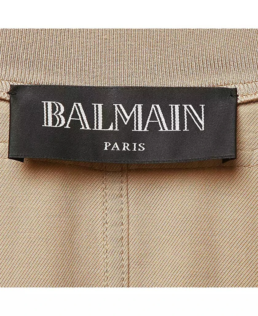 Pre-Owned Balmain Women
s Beige Gabardine Long Zip-Up Jacket 6