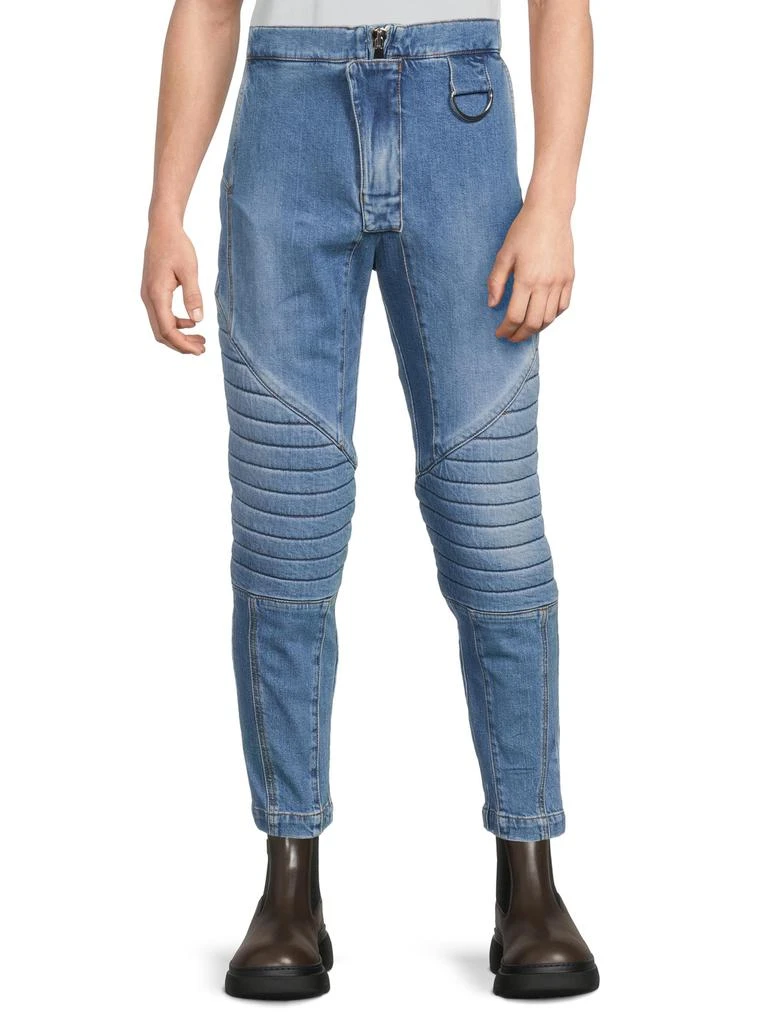 Balmain Knee-Pad Faded Jeans 1