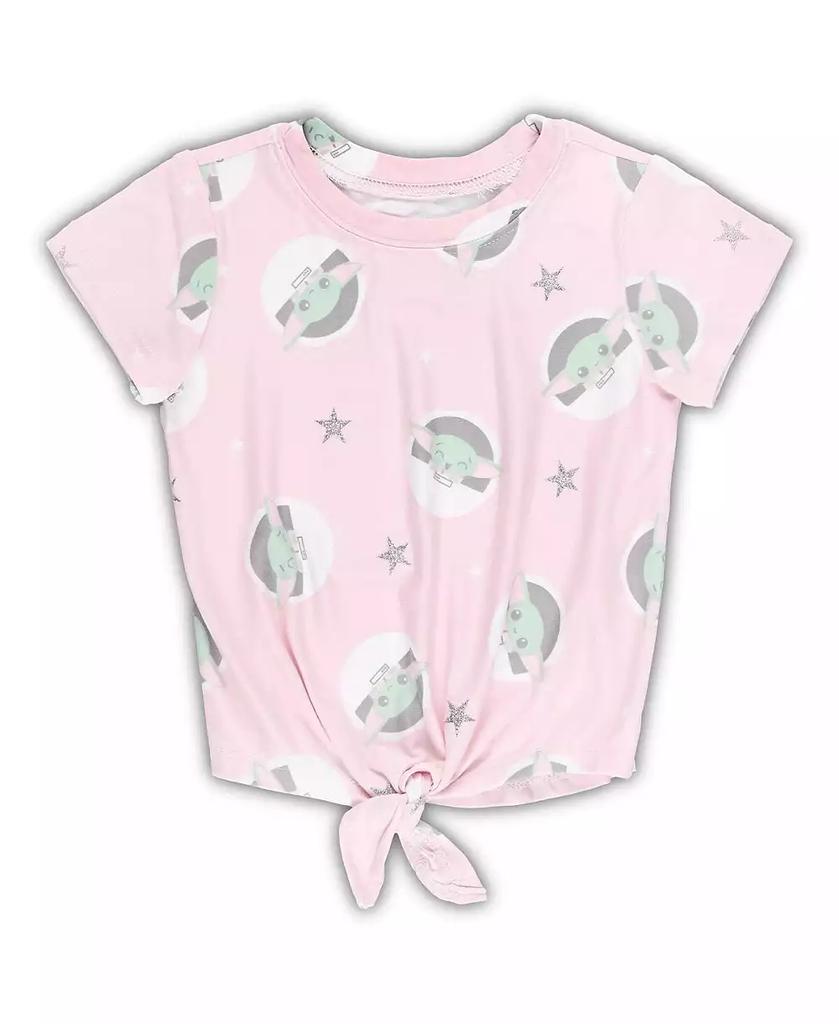Mad Engine Toddler Boys and Girls Pink The Mandalorian Baby Yoda Just Floatin' T-shirt