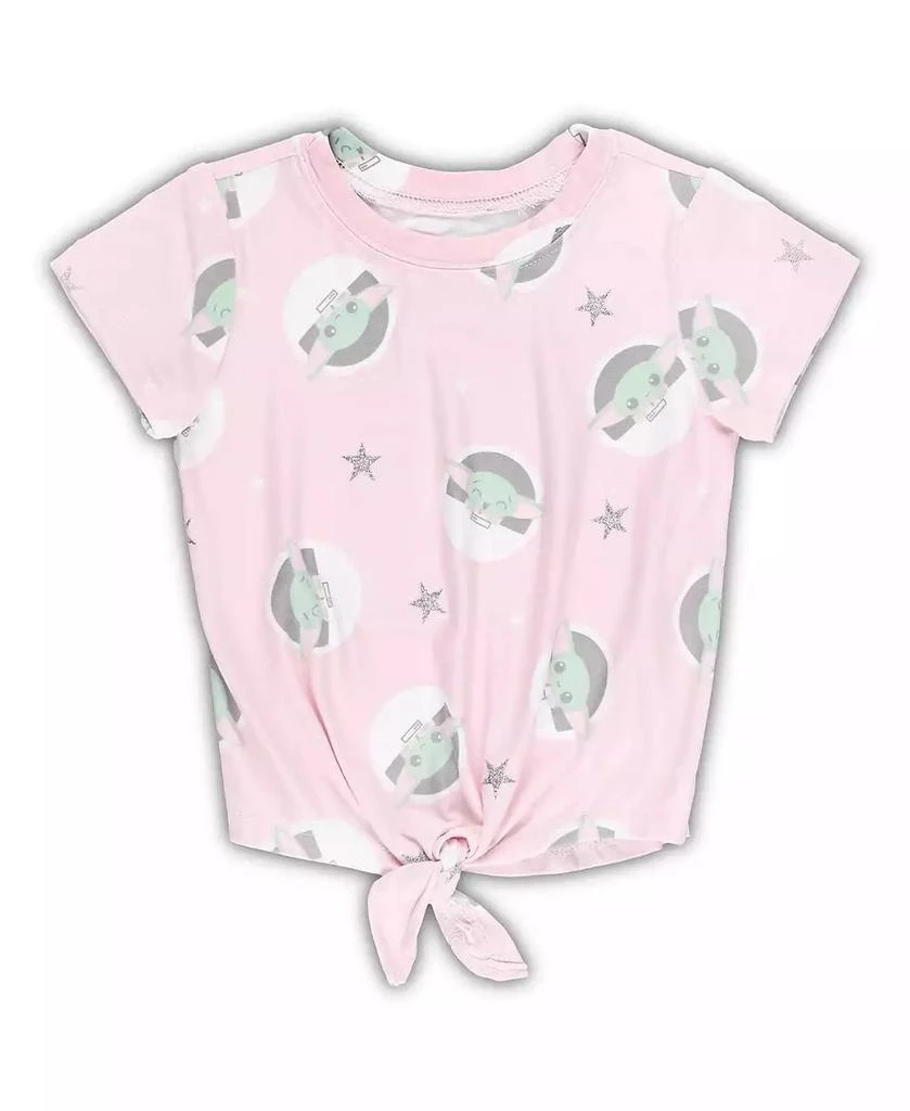 Mad Engine Toddler Boys and Girls Pink The Mandalorian Baby Yoda Just Floatin' T-shirt 1